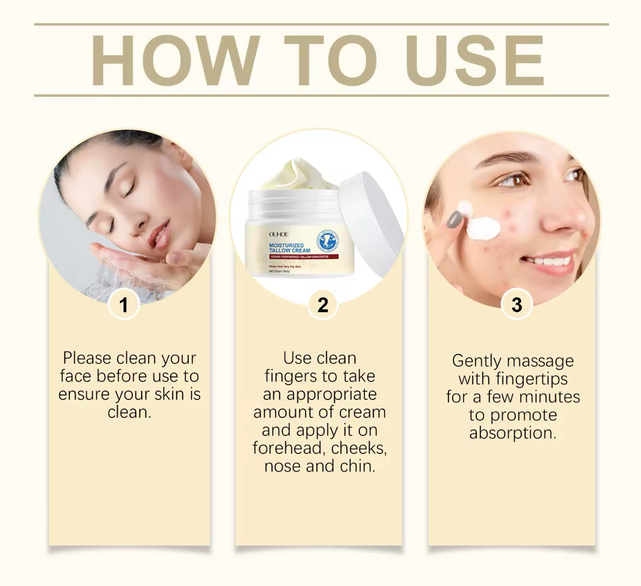 Tallow Moisturizing Cream Deep Hydration & Skin Barrier Repair