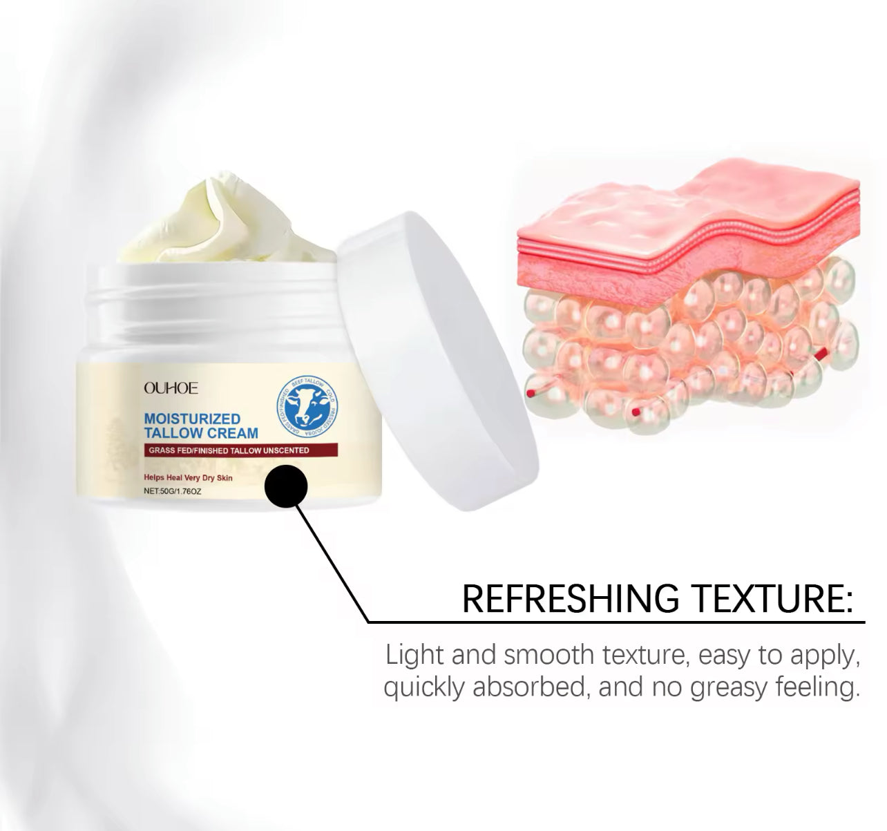 Tallow Moisturizing Cream Deep Hydration & Skin Barrier Repair