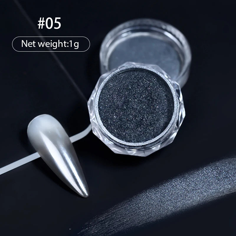 10g Gradient Pearl Nail Powder – Metallic Aurora Effect Glitter Dust for UV Gel Nail Art Decorations