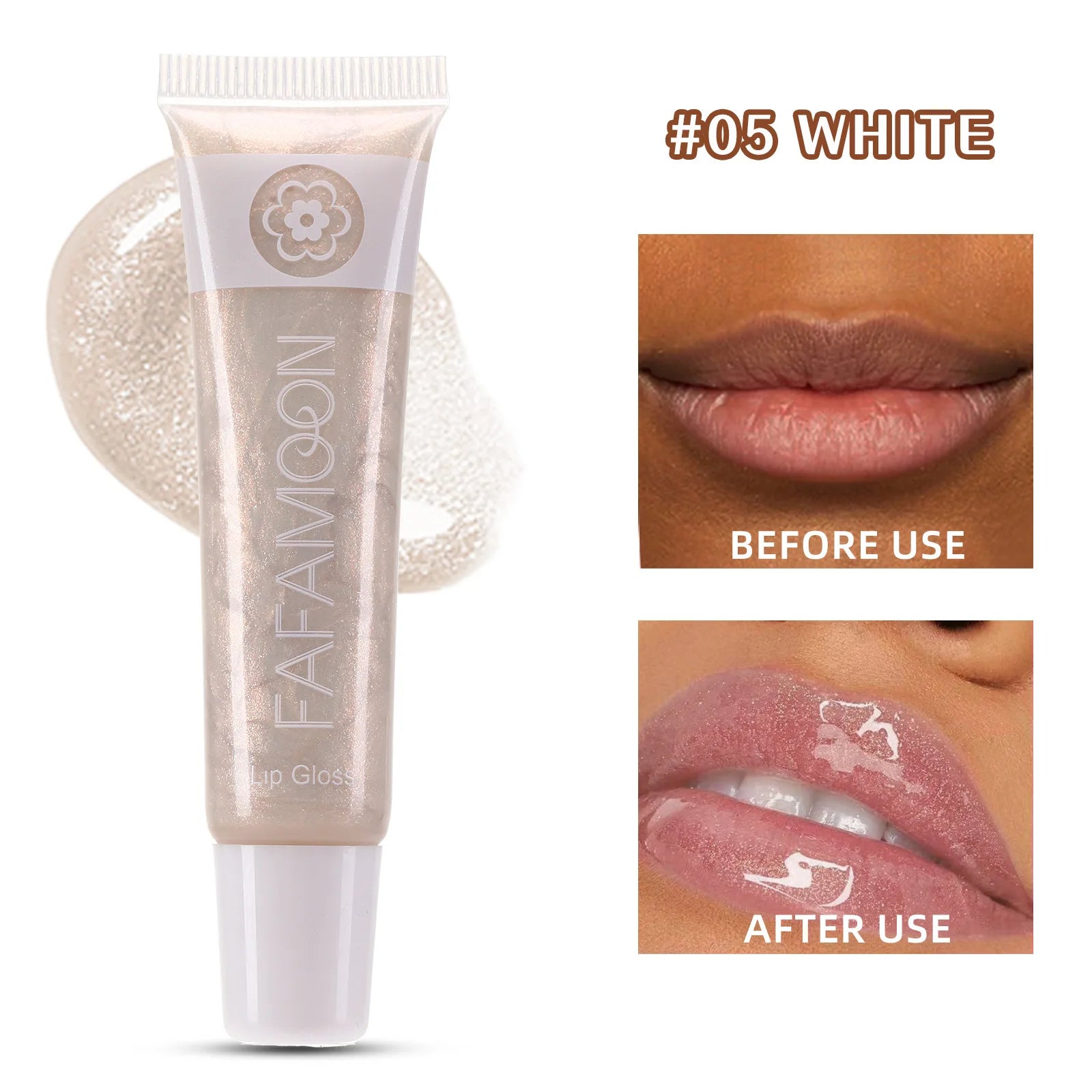 Pearl Mirror Liquid Lip Gloss – Glitter Shine, Moisturizing & Plumping Color