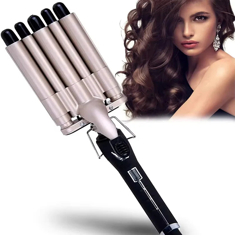 5-Barrel Hair Crimper Curling Iron – Ceramic Waver Wand with Fast Heating for All Hair Types
