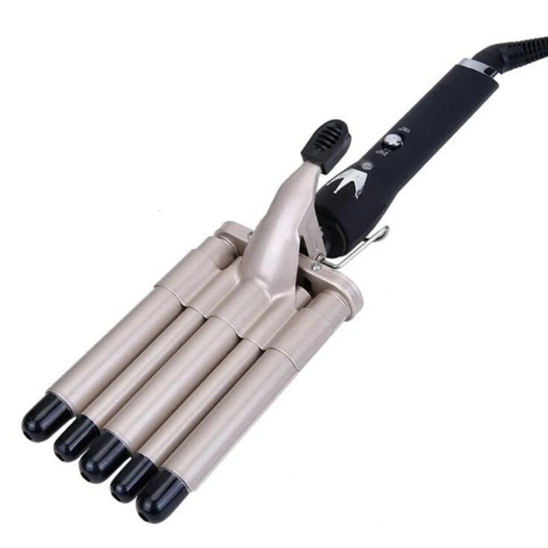 5-Barrel Hair Crimper Curling Iron – Ceramic Waver Wand with Fast Heating for All Hair Types