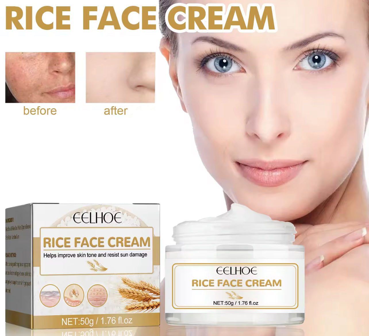 Rice Face Cream Hydrating & Firming Facial Moisturizer