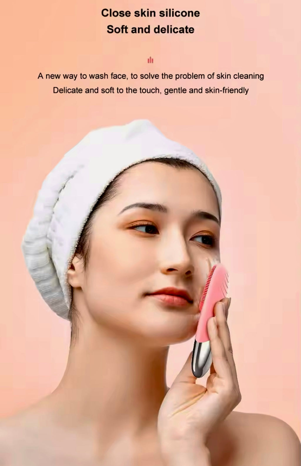 Sonic Silicone Facial Cleansing Brush Deep Pore Cleaner & Skin Massager