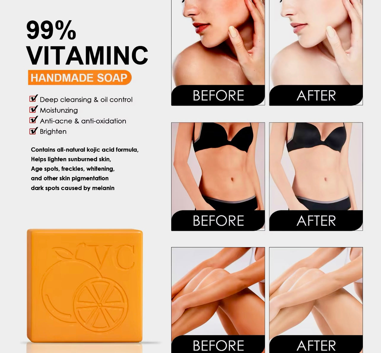 Vitamin C Whitening Soap Deep Cleansing & Brightening