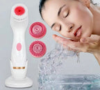 3-in-1 Electric Facial Cleansing Brush Silicone Rotating Exfoliator & Deep Cleanser