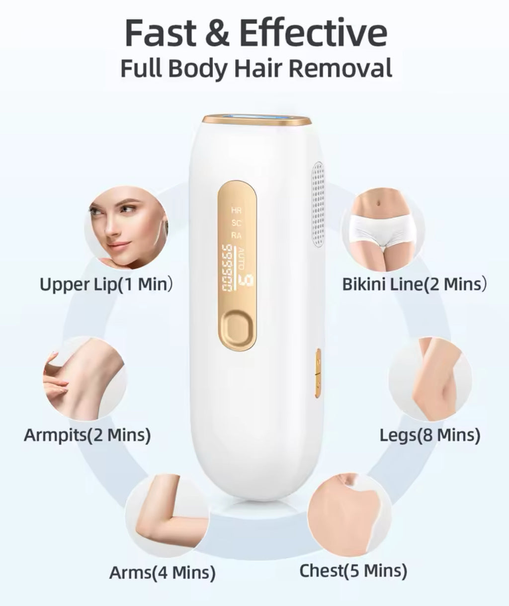 Electric IPL Hair Remover 999,900 Flashes Painless Permanent Epilator
