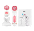 3-in-1 Electric Facial Cleansing Brush Silicone Rotating Exfoliator & Deep Cleanser