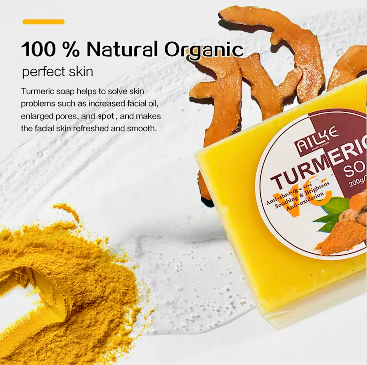 Organic Turmeric Skin Care Set Acne Control & Brightening