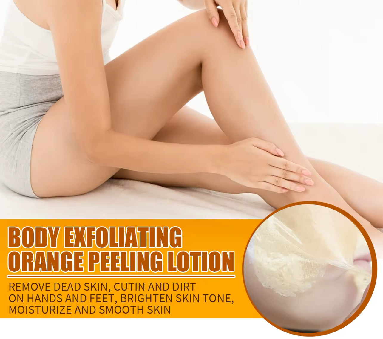 Orange Exfoliating Peeling Lotion Gentle Brightening & Moisturizing Body Cream