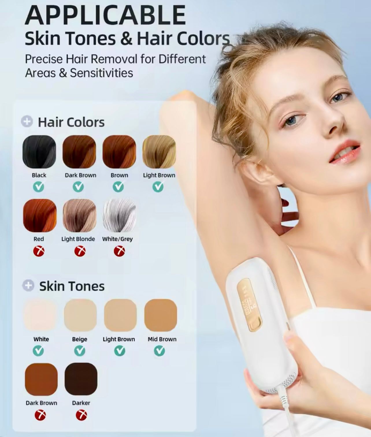 Electric IPL Hair Remover 999,900 Flashes Painless Permanent Epilator