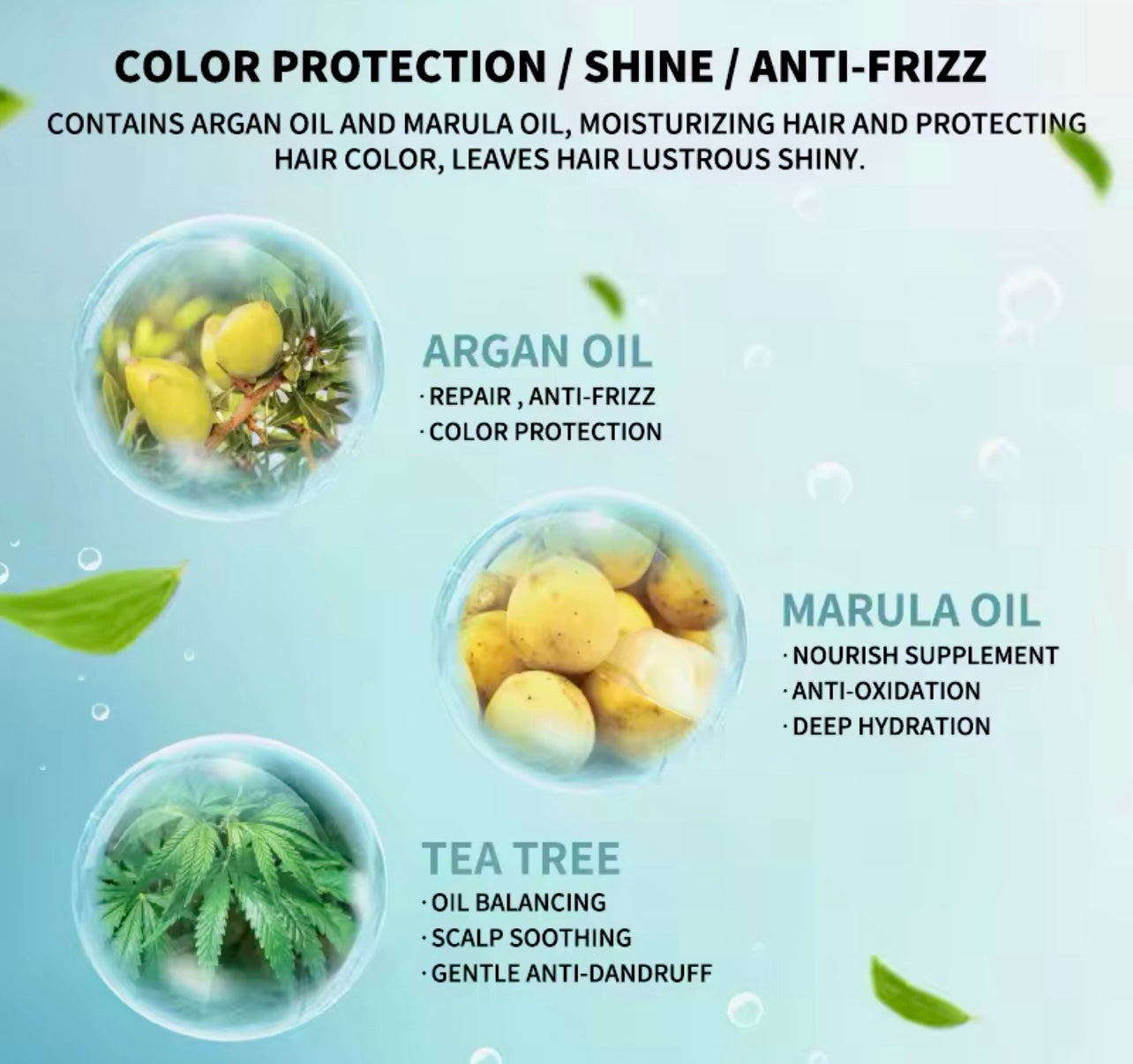 3-Pack Argan Oil Shampoo, Conditioner & Tea Tree Body Wash Set