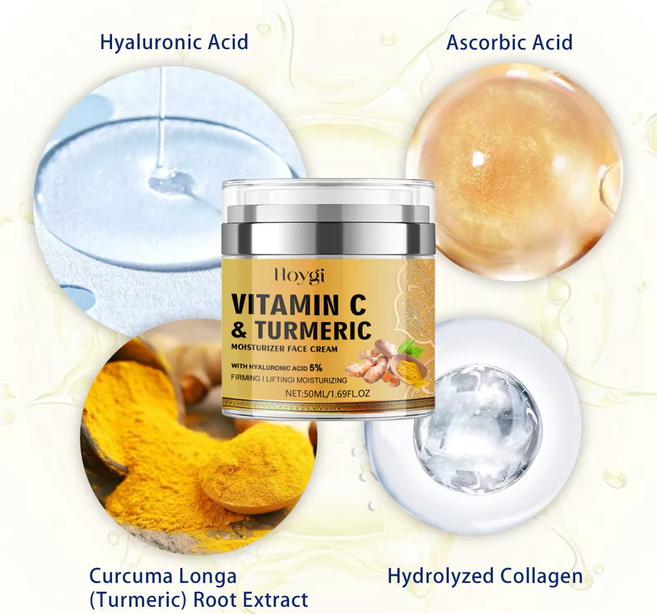 Vitamin C & Turmeric Brightening Face Cream Dark Spot & Wrinkle Care