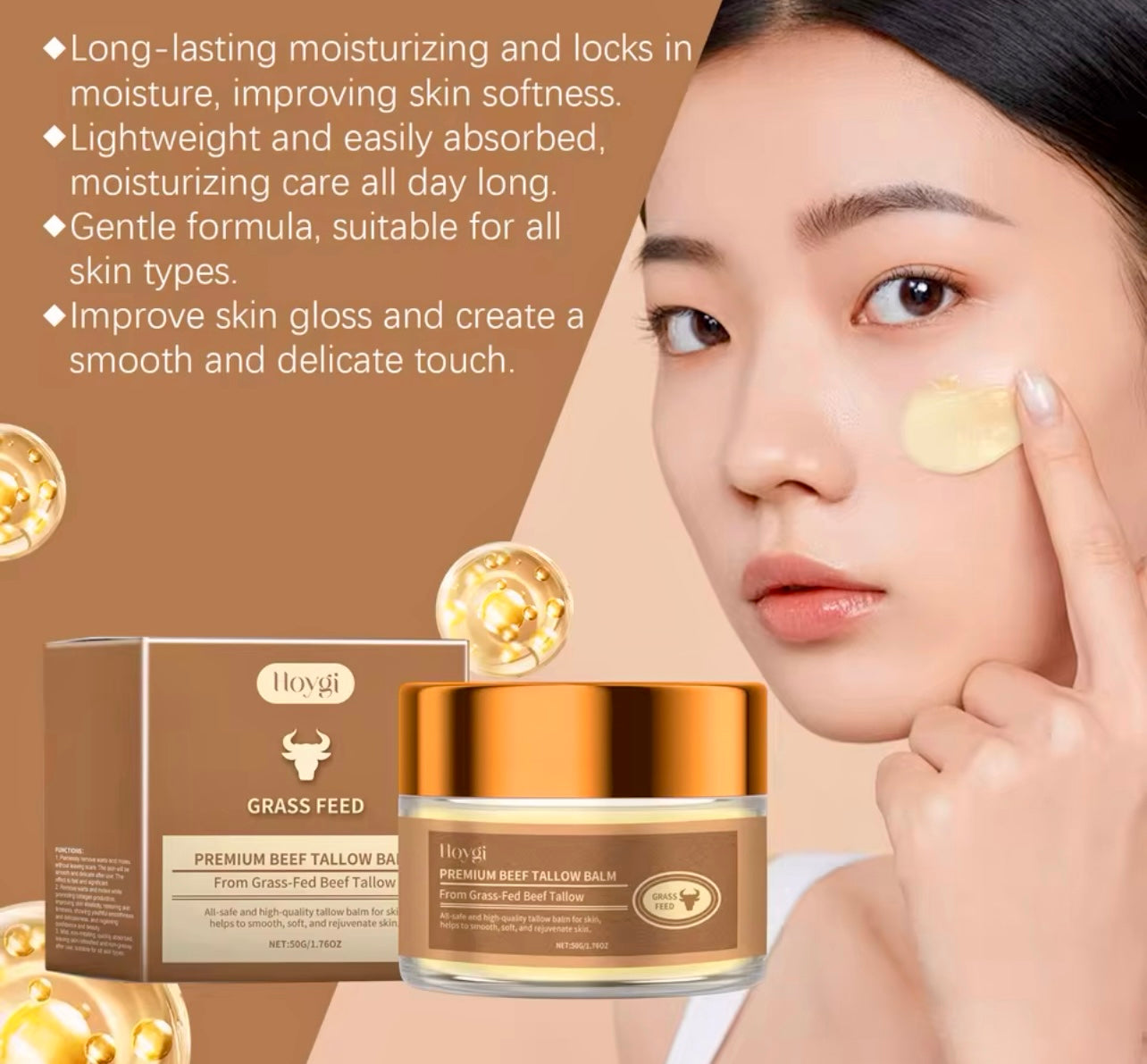 Premium Beef Tallow & Honey Moisturizing Balm Deep Hydration & Skin Softening