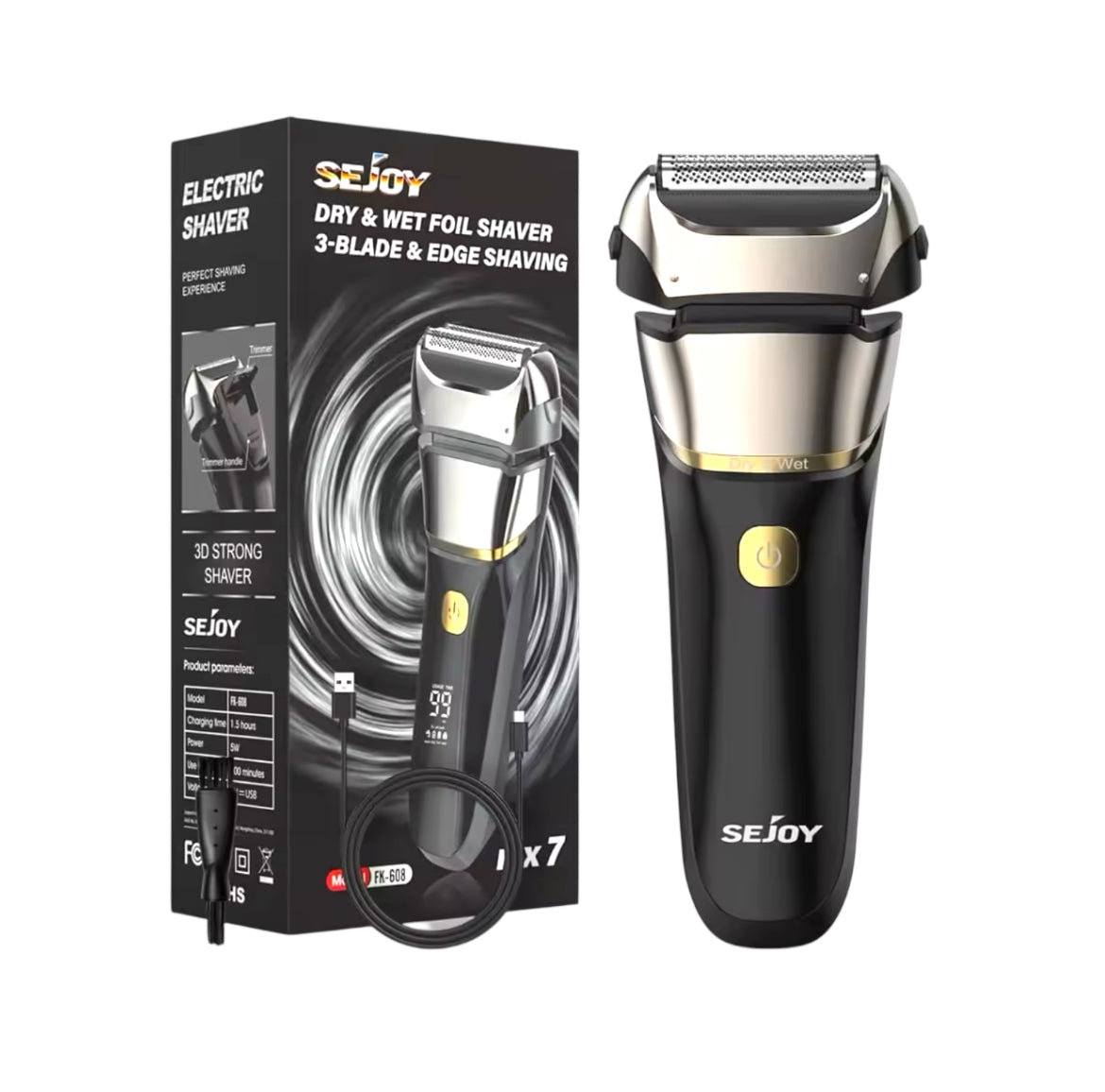Electric Razor for Men Wet & Dry Foil Shaver & Beard Trimmer