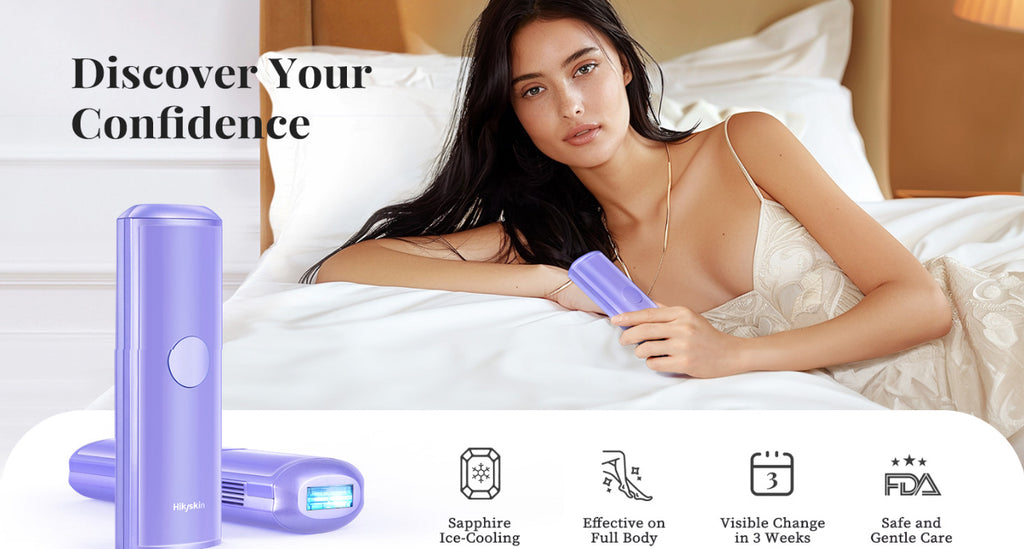 Hikyskin IPL Laser Hair Removal System Painless Home Device with Sapphire Ice-Cooling