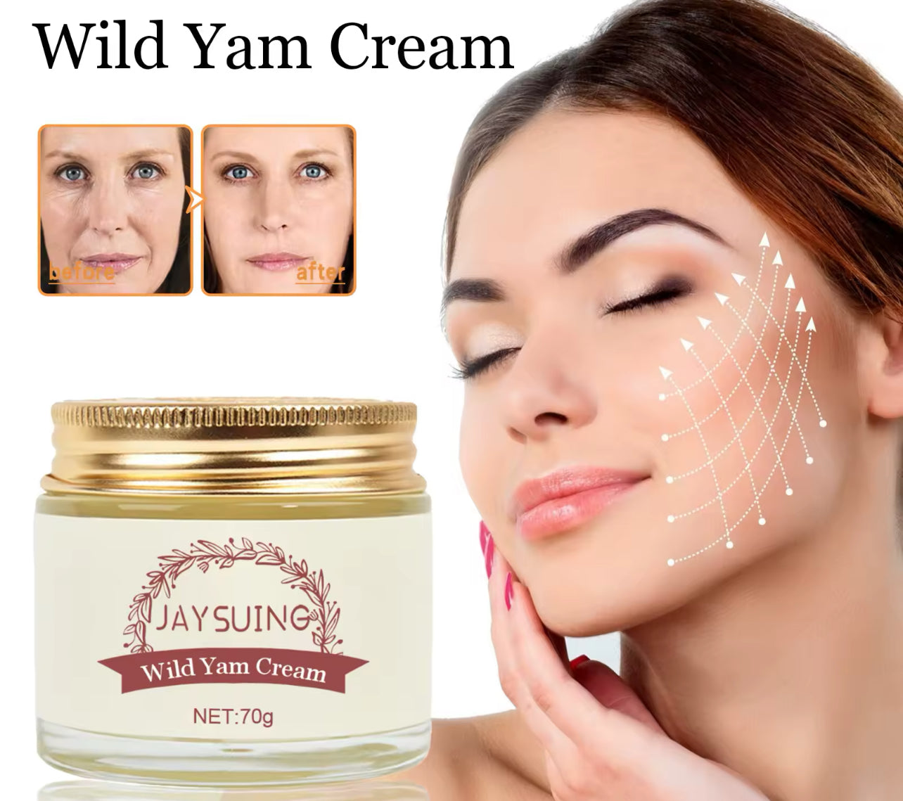 Wild Yam Facial Firming Cream Anti-Aging & Hydrating Face Moisturizer