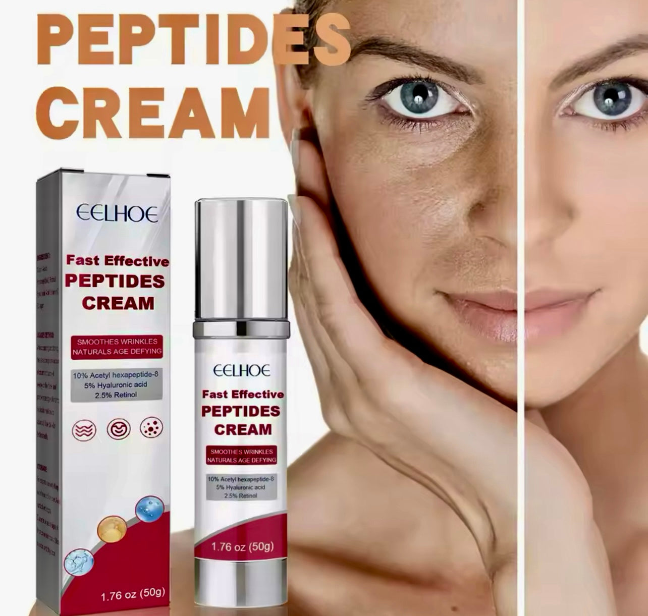 Retinol Anti-Wrinkle Face Cream Hydrating & Firming with Hyaluronic Acid