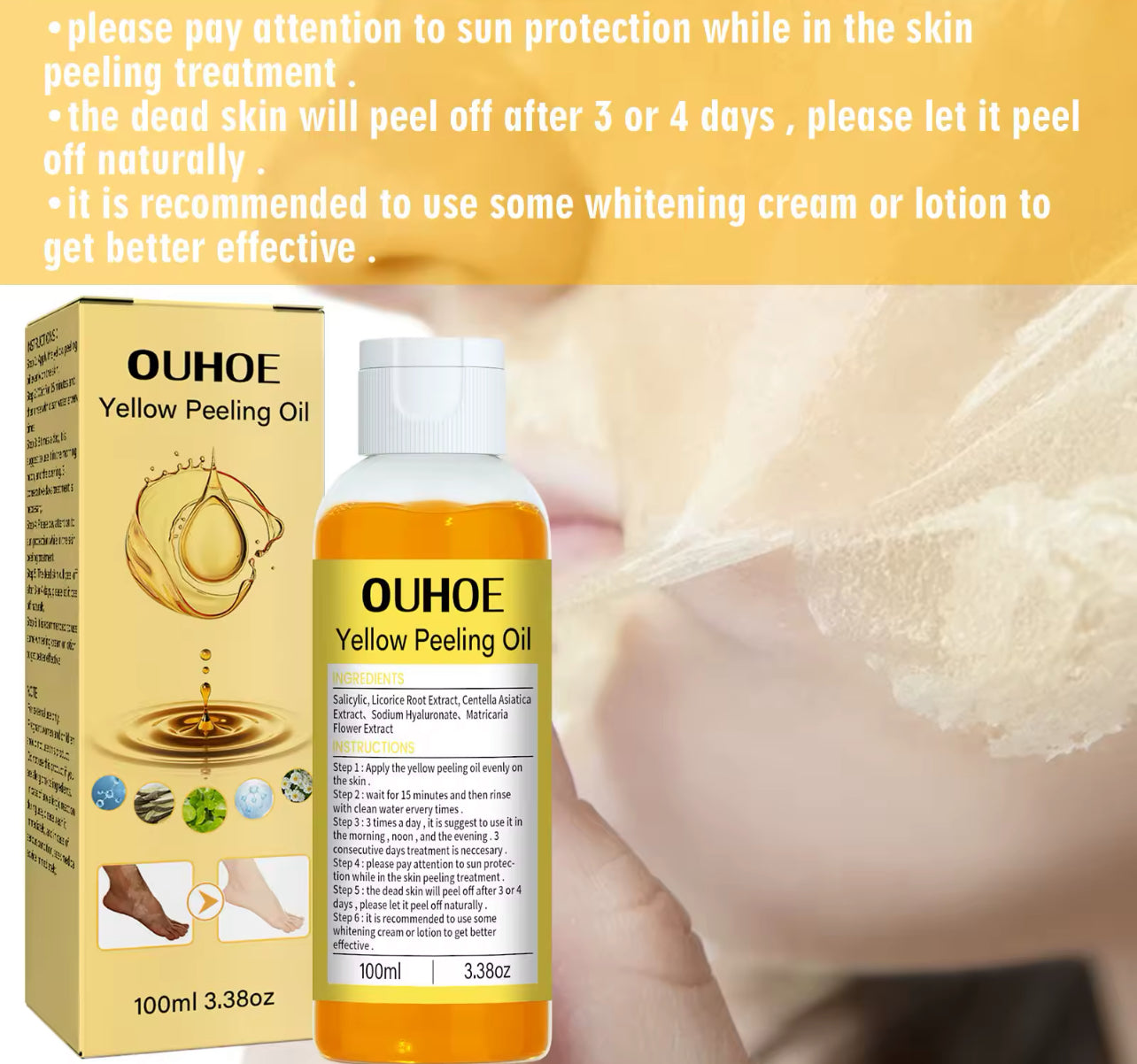 Natural Yellow Peeling Oil Extra Strong Whitening & Exfoliating Treatment