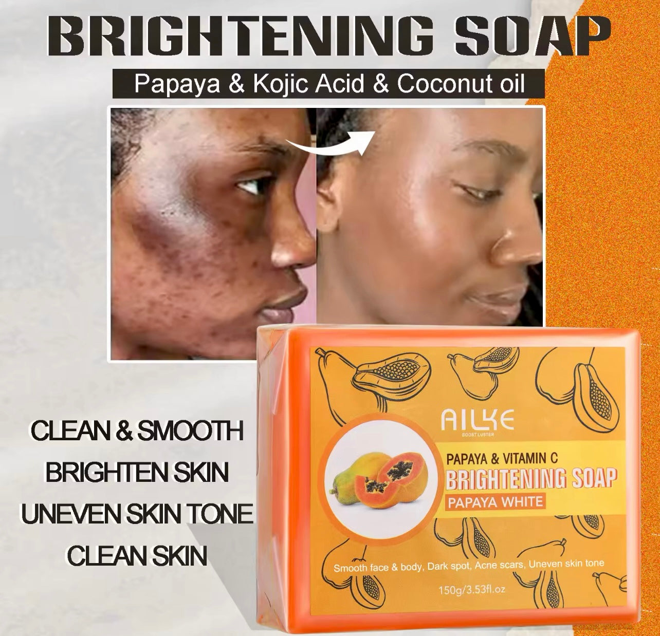 Organic Papaya Whitening Soap Brighten & Even Skin Tone