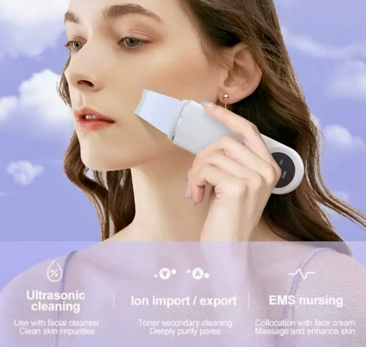 Ultrasonic Facial Skin Scrubber Deep Pore & Blackhead Cleansing Tool