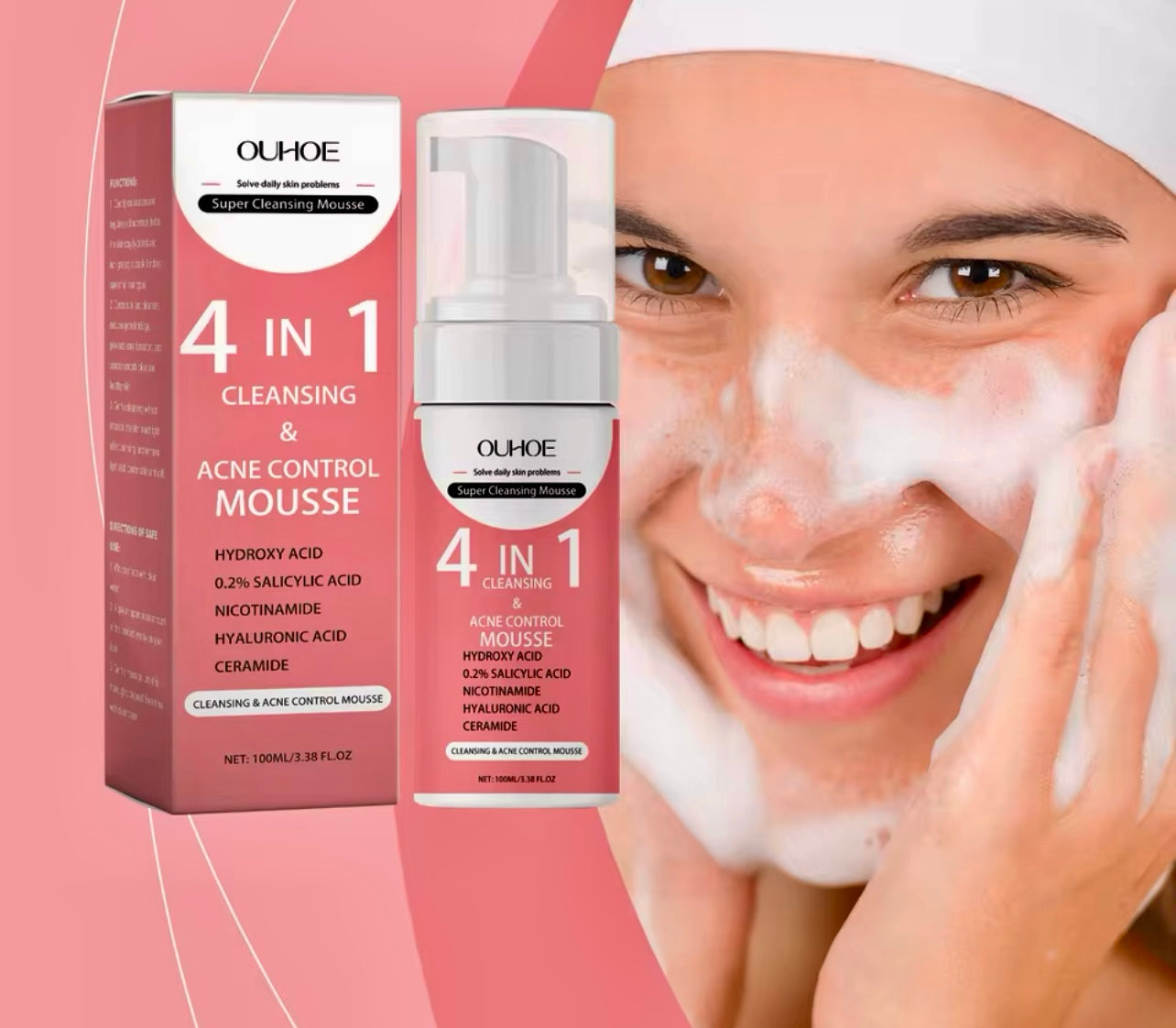 Revitalizing Organic Salicylic Acid Foaming Face Cleanser – 4-in-1 Hydrating Mousse