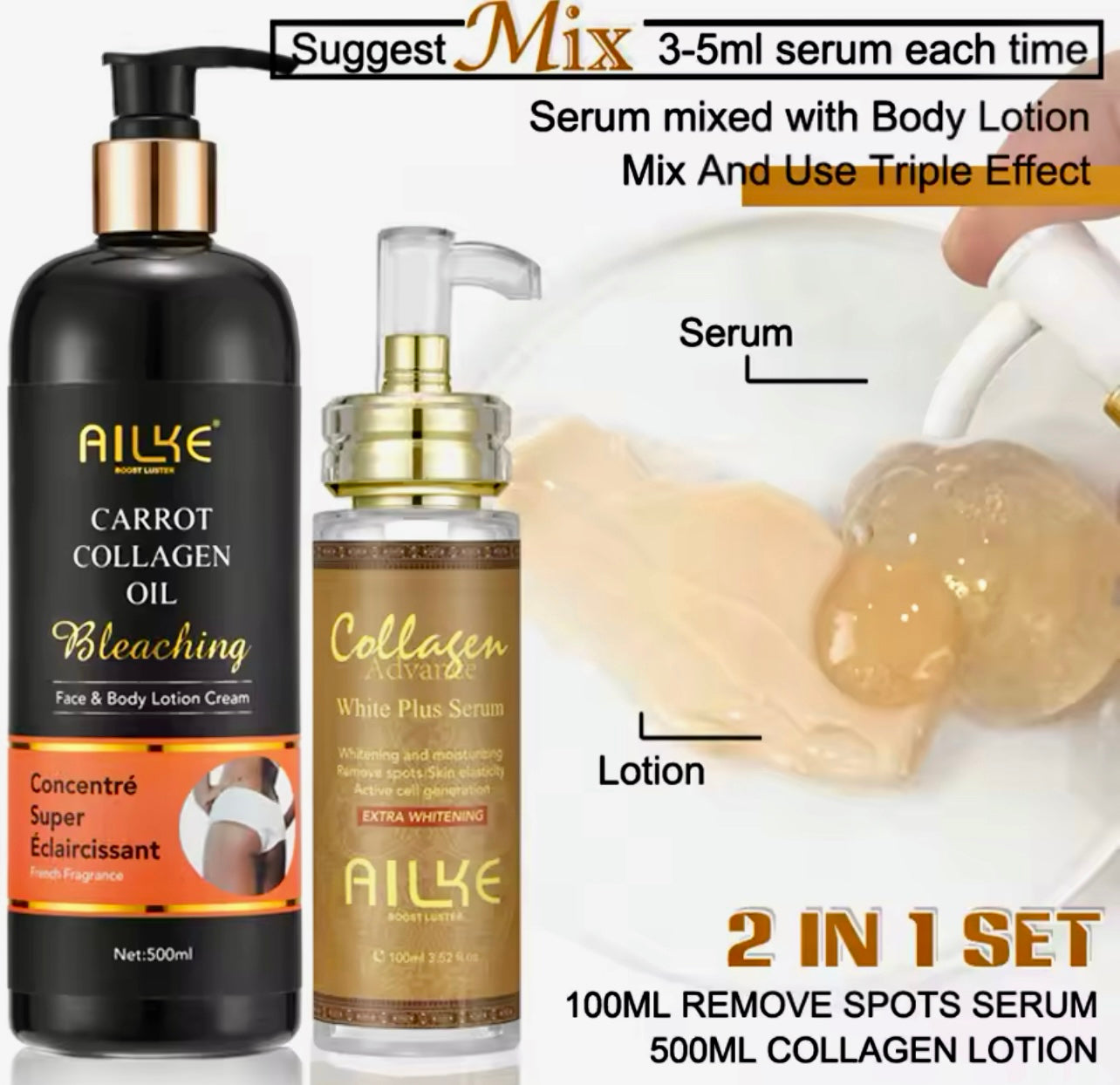 Skin Whitening & Brightening Face Serum Collagen-Infused, Spot Reducer & Moisturizer