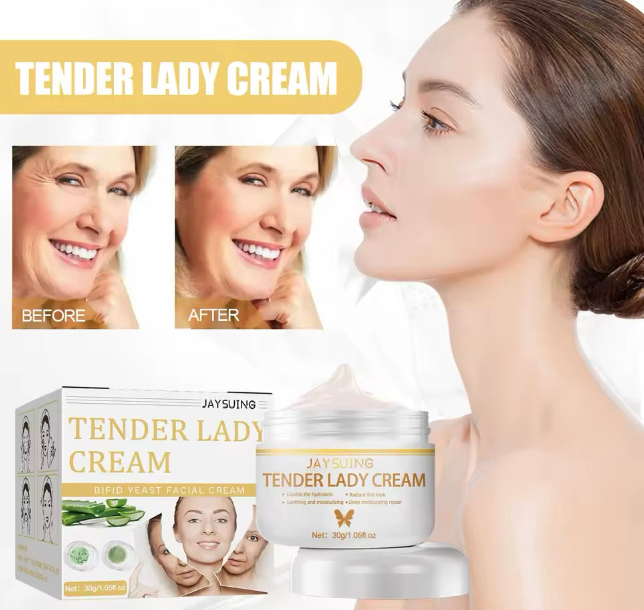 Erfid Yeast Repair Cream Hydrating & Skin Renewal Formula
