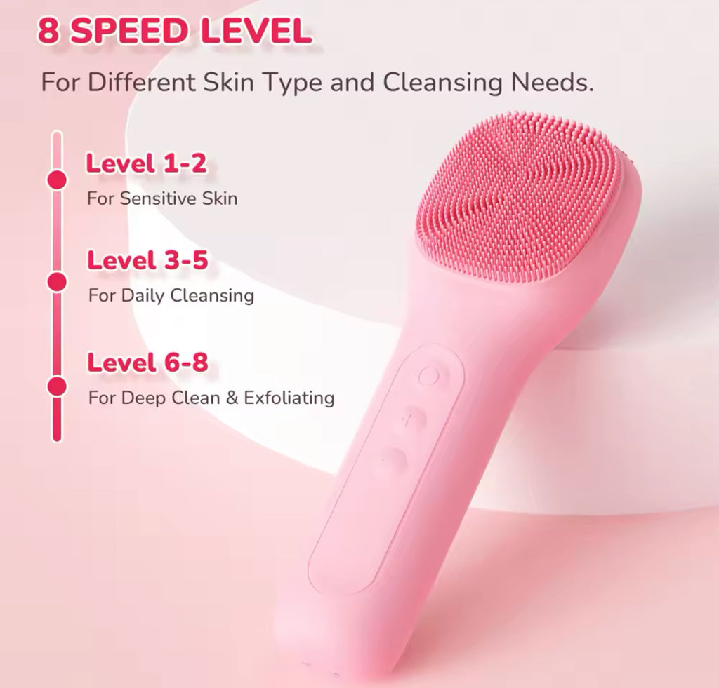 Waterproof Electric Silicone Facial Cleaning Brush Deep Pore & Blackhead Scrubber