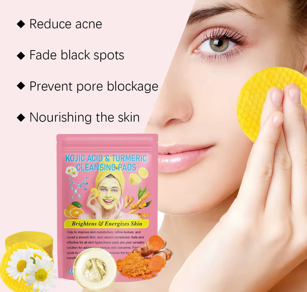 Turmeric & Kojic Acid Exfoliating Cleansing Pads (40pcs)