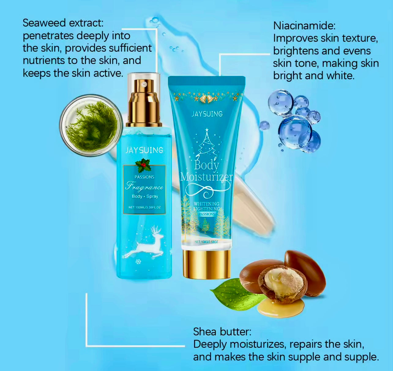 Scented Moisturizing Cream Spray 200ml Long-Lasting Body Lotion & Deodorant