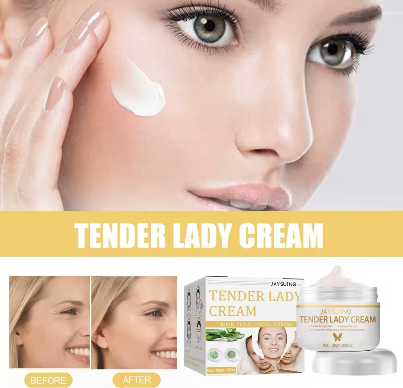 Erfid Yeast Repair Cream Hydrating & Skin Renewal Formula