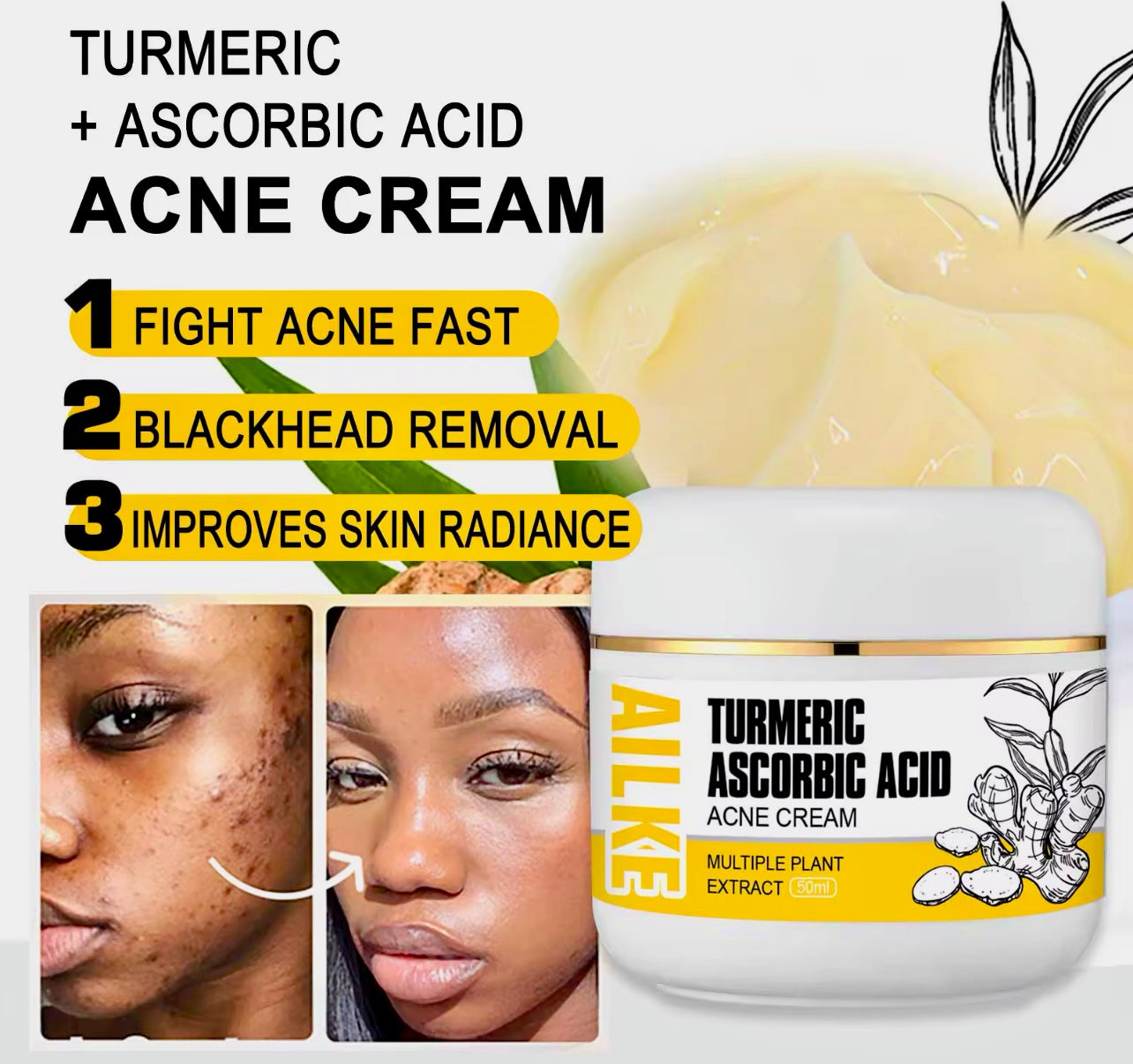 Organic Turmeric Skin Care Set Acne Control & Brightening