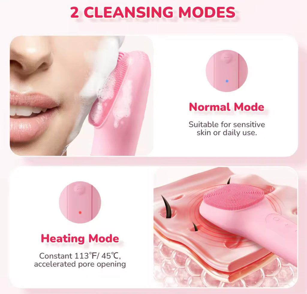 Waterproof Electric Silicone Facial Cleaning Brush Deep Pore & Blackhead Scrubber