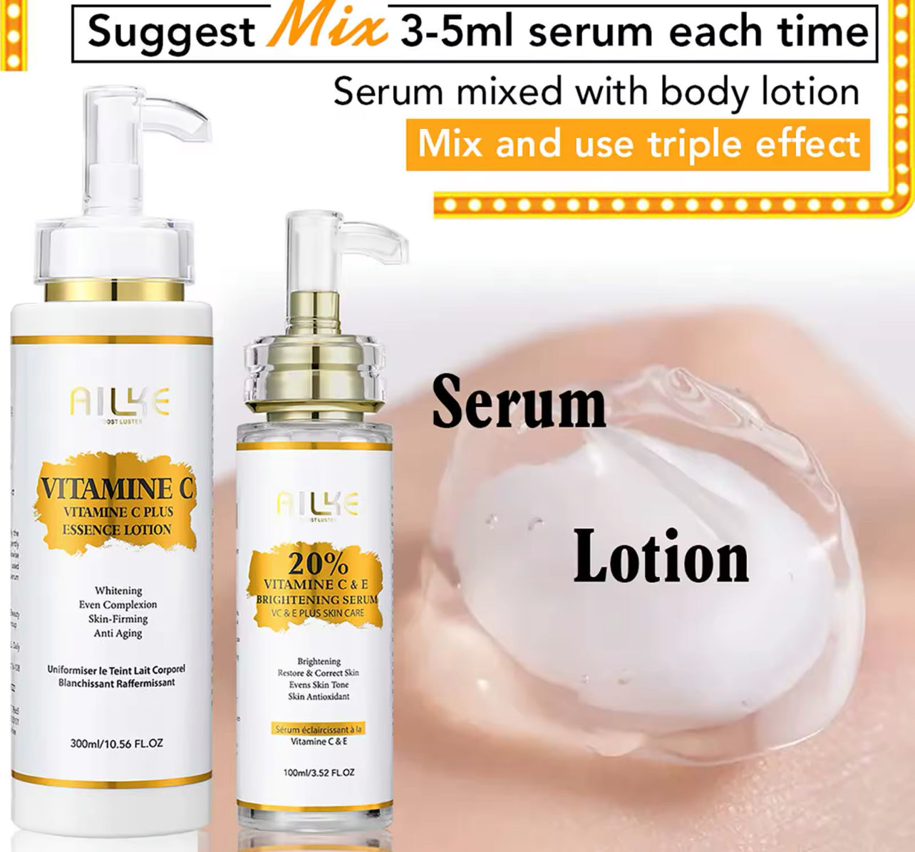 Lightening Body Cream Vitamin C & Hyaluronic Acid Hydrating & Ton Correcting