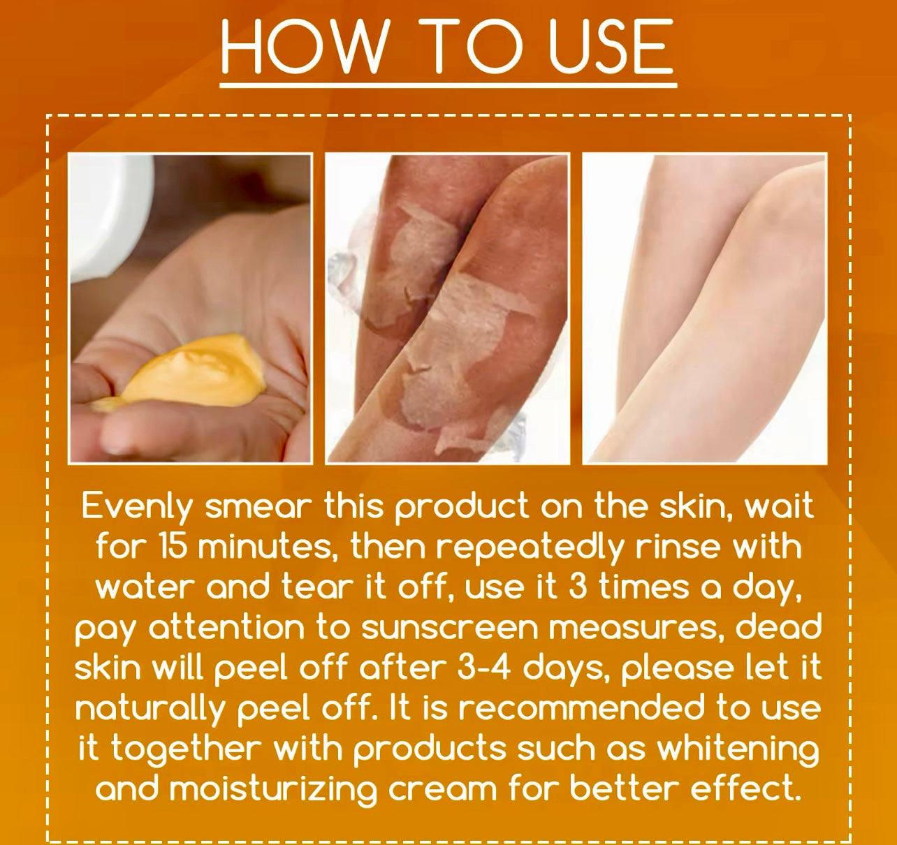 Orange Exfoliating Peeling Lotion Gentle Brightening & Moisturizing Body Cream