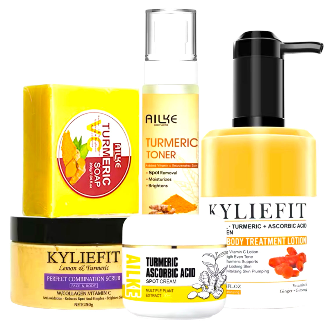 Organic Turmeric Skin Care Set Acne Control & Brightening