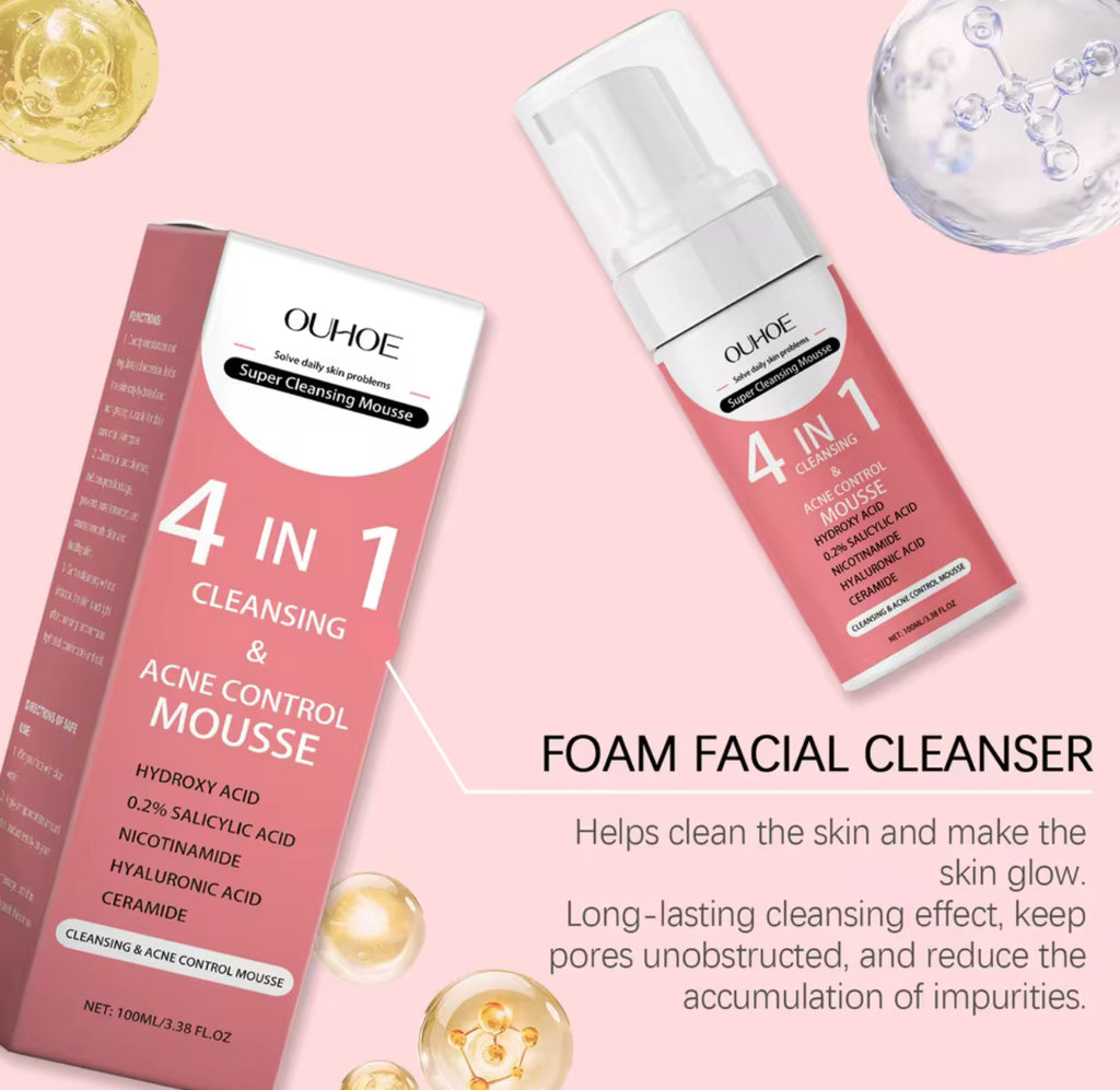 Revitalizing Organic Salicylic Acid Foaming Face Cleanser – 4-in-1 Hydrating Mousse