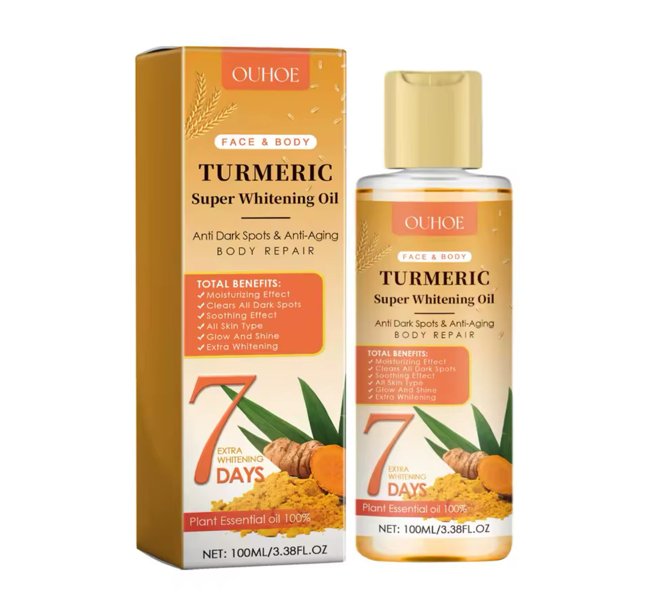 Turmeric Super Whitening Face & Body Oil Dark Spot Remover & Moisturizer