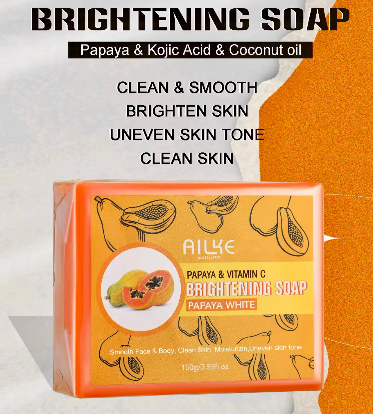 Organic Papaya Whitening Soap Brighten & Even Skin Tone