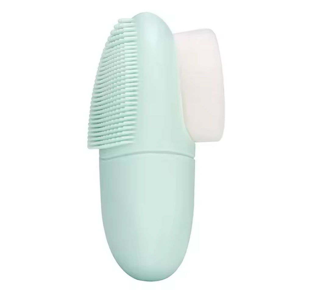 Double-Head Silicone Face Wash Brush Manual Pore Cleansing & Makeup Remover