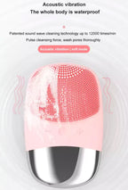 Sonic Silicone Facial Cleansing Brush Deep Pore Cleaner & Skin Massager