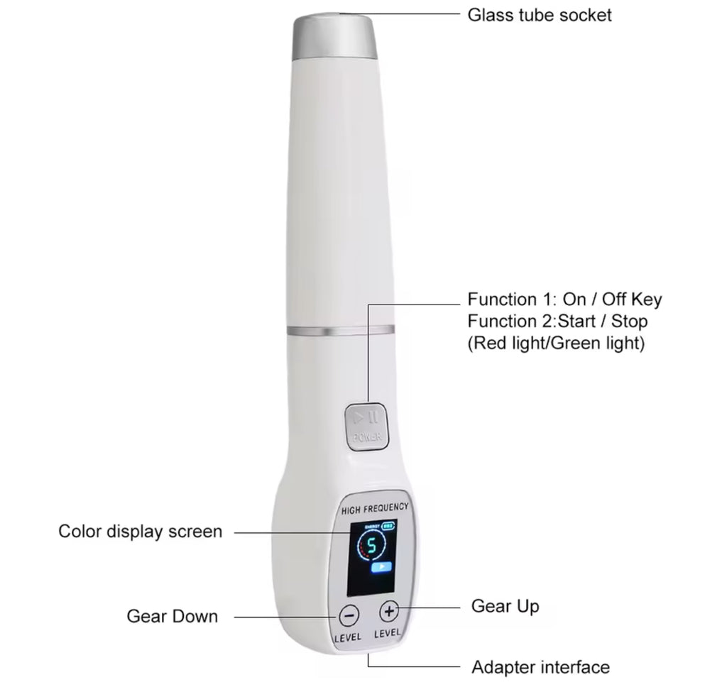 High Frequency Electrode Wand Glass Tube Acne Spot Remover