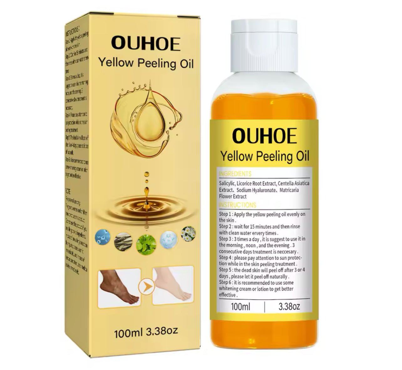 Natural Yellow Peeling Oil Extra Strong Whitening & Exfoliating Treatment