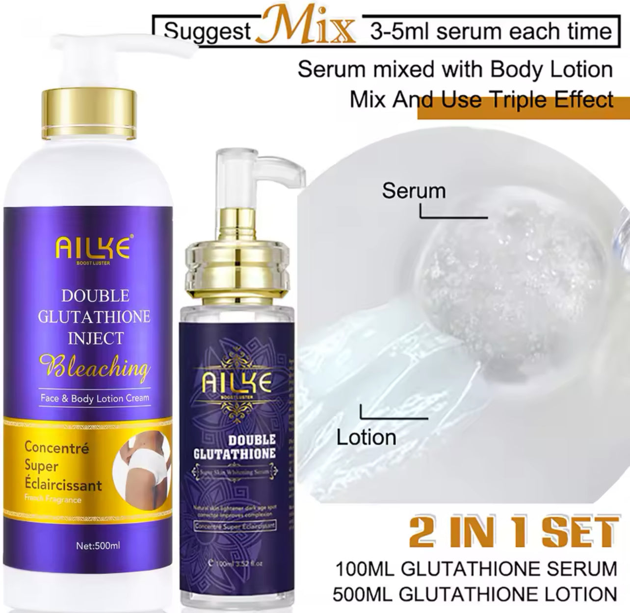 Brightening Face & Body Serum with Glutathione, Aloe Vera & Vitamin C
