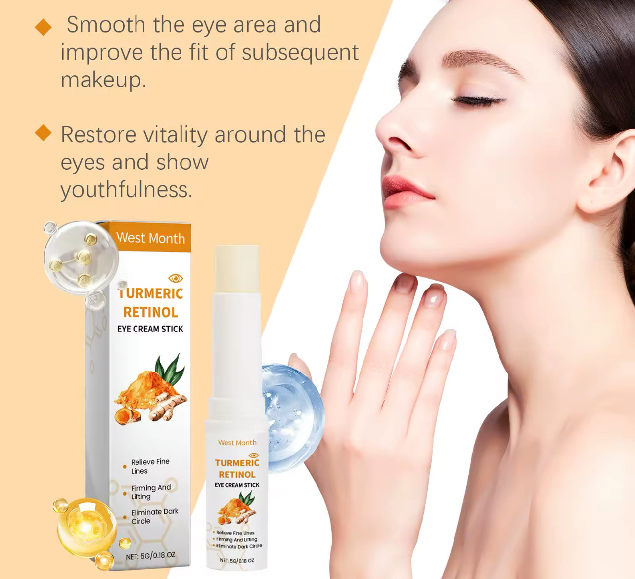 Turmeric Retinol Eye Cream Stick Dark Circle & Puffiness Remover