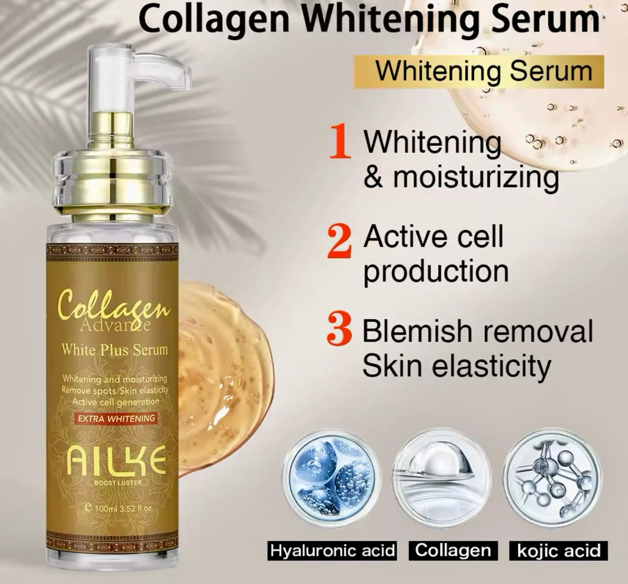 Skin Whitening & Brightening Face Serum Collagen-Infused, Spot Reducer & Moisturizer