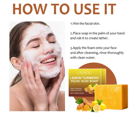 Lemon Turmeric Kojic Acid Soap Deep Cleansing & Moisturizing