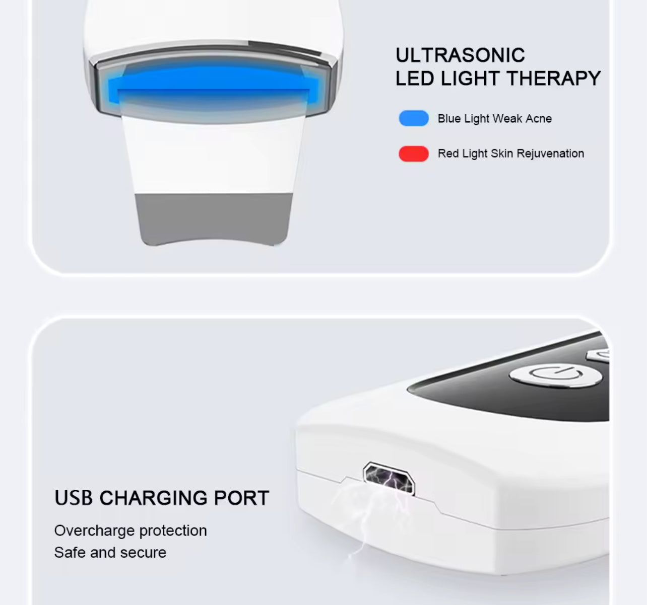 Ultrasonic Face Shovel Cleanser 5 Modes Skin Care Tool with LED Display