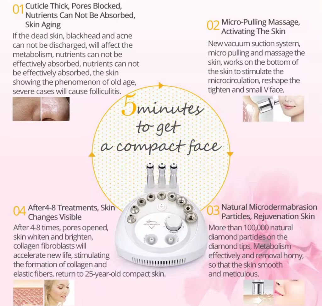 Professional Diamond Microdermabrasion Machine Exfoliation & Blackhead Removal System